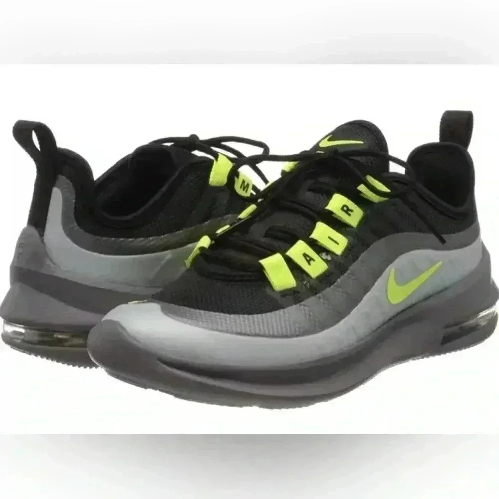 NIKE AIR MAX AXIS GS BLACK / GREEN GREY  KIDS RUNNING SHOES NEW
